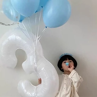 ลูกโป่งฟอยล์ ตัวเลข สีขาว ขนาด 16 40 นิ้ว ใหญ่มากก ส่งจากกทม.