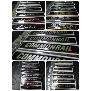 สติ๊กเกอร์ เส้นดำ เทเรซิ่นนูน อย่างดี คำว่า SPORT Racing Development RWS Commonrail Limit AUTO MODE sticker ติดรถ แต่งรถ