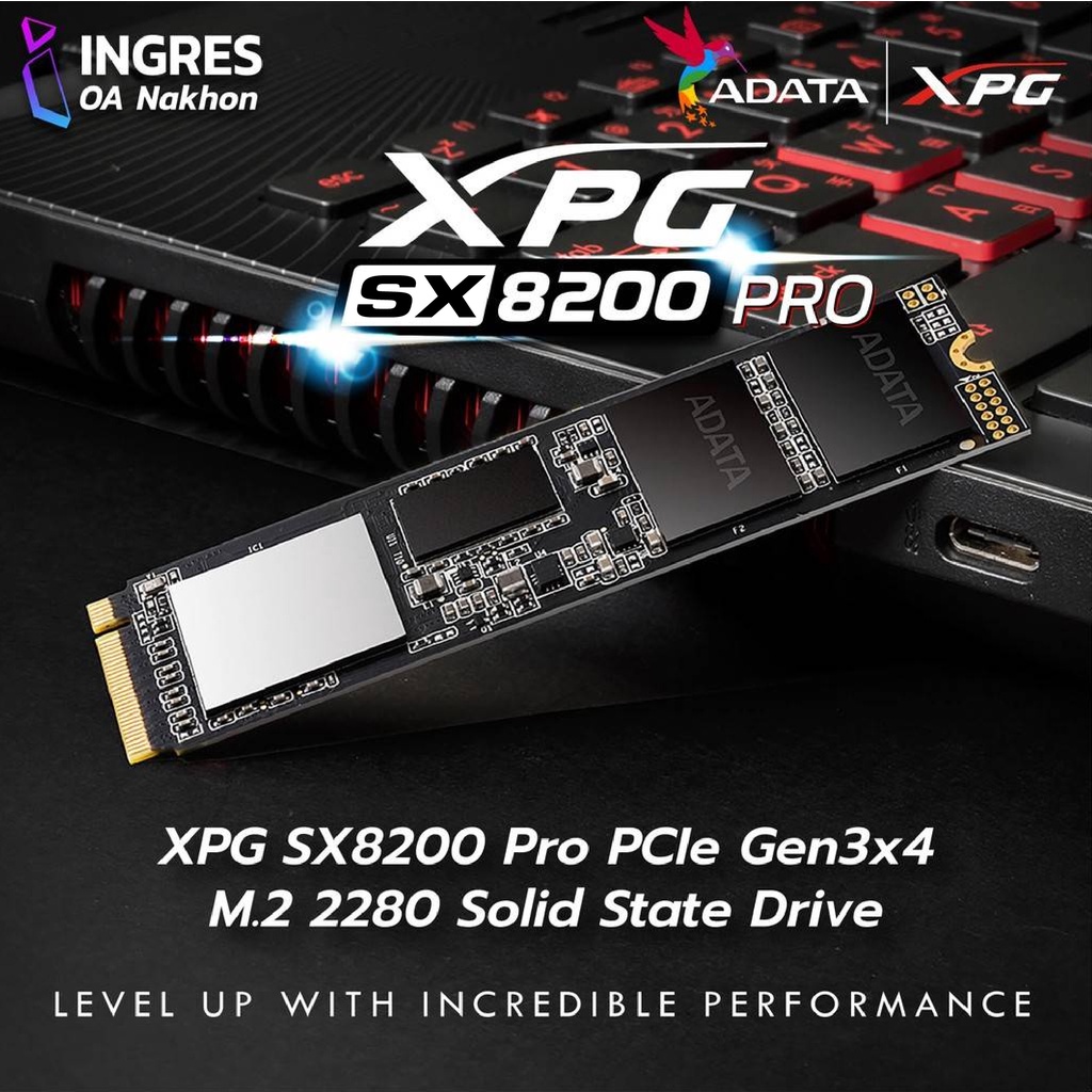 ADATA (อุปกรณ์จัดเก็บข้อมูล) SSD M.2 XPG SX8200PNP Pro 2TB PCIe Gen3x4 WARRANTY 5 Y ( INGRES)