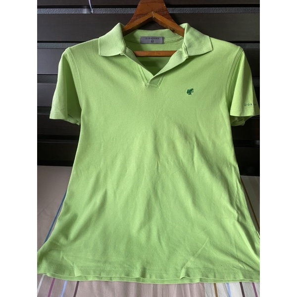 เสื้อโปโลGiodanoแท้สีเขียวใบตองอ่อน M ญ อก38”ยาว27”