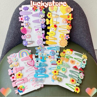 LUCKY 14pcs/set New Cartoon Clip Cute BB Hairpin Headdress Hair Accessories Childrens Little Girl Jewelry Baby Hairpin