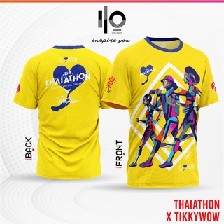 เสื้อวิ่ง เสื้อกีฬา ออกกำลังกาย พิมพ์ลาย THAIathon x Tikkywow ผ้าไมโคร 100% รุ่นลิมิเต็ด