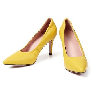 มือ1 แท้ size 37 O&amp;B รองเท้าส้นสูงหนังแกะ รุ่น DIANA HEELS 3.2" in Sunflower