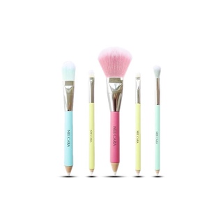 Nee Cara 5 pcs Brush Set #N915: neecara นีคาร่า ชุด เซต แปรงแต่งหน้า x 1 ชิ้น @beautybakery