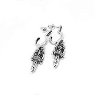 Chrome Hearts Sterling Silver 925 เครื่องประดับเงินแท้ ต่างหู Cross CH Stud Earring Code:CED044