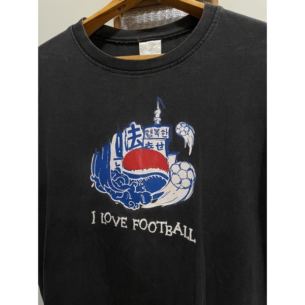 เสื้อยืดเป๊ปซี่มือสอง VINTAGE 00s PEPSI I LOVE FOOTBALL Size L มือ2