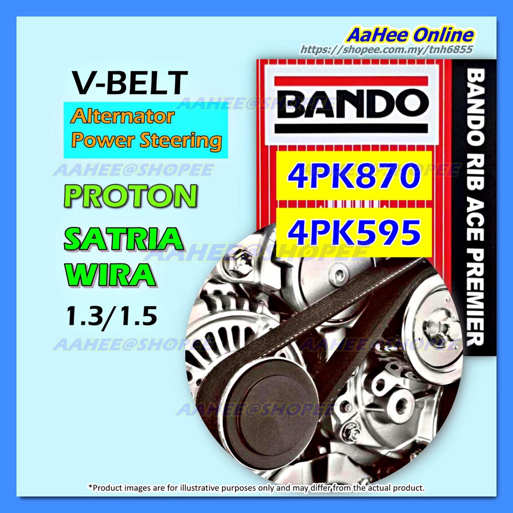 Proton WIRA SATRIA 1.3 1.5 เครื่องกําเนิดไฟฟ้ากระแสสลับพวงมาลัย V เข็มขัด 4PK870 4PK595 Tali Kipas B