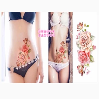 แทททู 4ใบ99บาท กุหลาบ ดอกไม้ รอยสักชั่วคราว tattoo