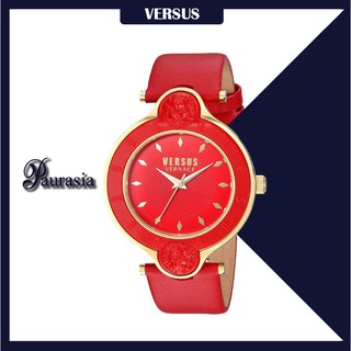 [ของแท้] Versus by Versace นาฬิกาข้อมือ ผู้หญิง รุ่น VERSUS SCF06-0016 NEW LOGO RED DIAL,RED,LEATHER STRAP paurasia