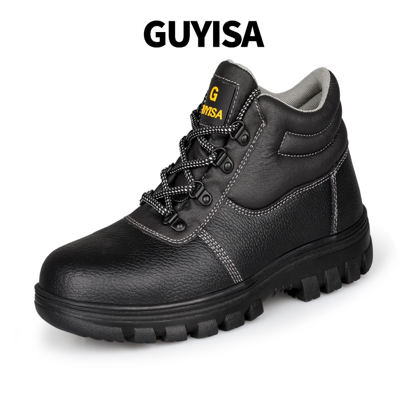 Guyisa safety boot กันลื่นป้องกันไฟฟ้าสถิตย์ (S3) Cowhide High gang พร้อมสต็อก