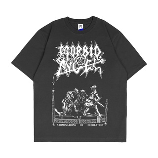 oversize T-shirt เสื้อยืด พิมพ์ลาย MORBID ANGEL - ABOMINATION OF DESOLATION ALL Music สําหรับผู้ชาย S-5XL