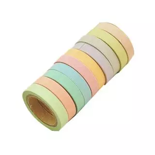 10 ม้วน สีรุ้ง ฉีกได้ วาชิ เทปกระดาษ อัลบั้มรูป ไดอารี่ ตกแต่ง DIY เทปสติกเกอร์