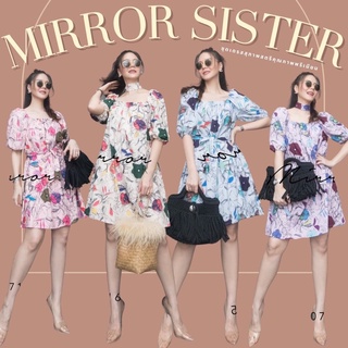 MiRRoR SiSTER เดรสลายดอก เดรสทรงน่ารัก เดรสทรงปล่อย