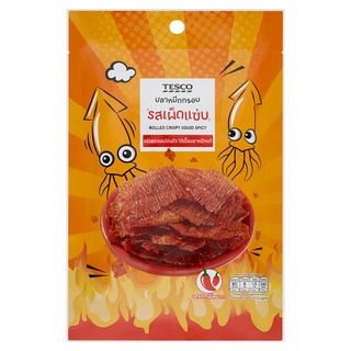 🔥*พร้อมส่ง*🔥 เทสโก้ ปลาหมึกกรอบ รสเผ็ดแซ่บ 20กรัม Tesco Rolled Crispy Squid Spicy 20g