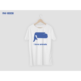 เสื้อยืด "I love animals" ลายปลาวาฬ Whale