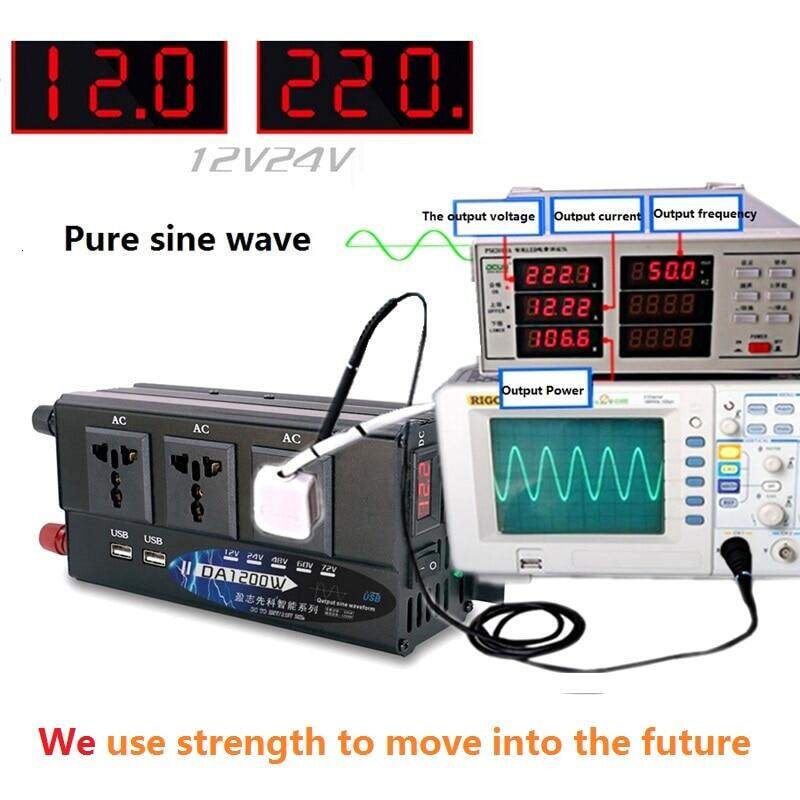อินเวอร์เตอร์ 1600W 12V/24V SUOER Inverter 12v/24c ออก 220v หม้อแลงไฟรถยนต์เป็นไฟบ้าน ประเภท pure sine wave จะเหมือน คลื - รูปที่ 3