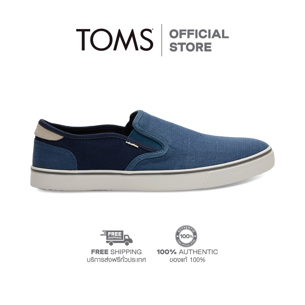 TOMS รองเท้าลำลองผู้ชาย สลิปออน รุ่น Baja Beige Heritage Canvas (B ...