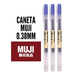 Combo ปากกา 3 ด้าม สีฟ้า Muji Original 0.38 มม. นําเข้า ของแท้