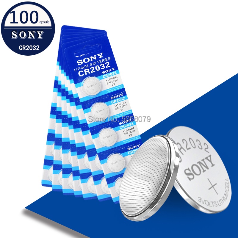 100pcs FOR sony 3V cr2032 batteries 2032 pile 3v lithium battery DL2032 CR 2032 KCR2032 button cell 