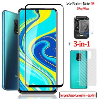 3 in 1 xiaomi redmi note 9s/redmi 9s note 9pro max ฟิล์มกระจกนิรภัย+เลนส์กล้อง