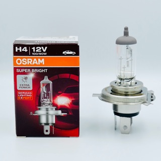 หลอดไฟหน้ารถยนต์ H4 12V 100/90 OSRAM แท้100%(มีของแถม) *สว่างกว่าเดิม10เท่า