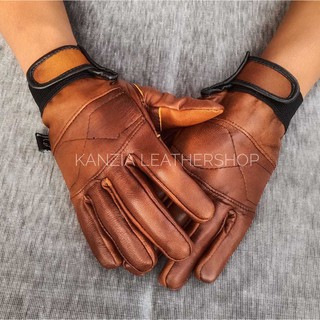 Sinil wash ถุงมือมอเตอร์ไซค์หนังธรรมชาติ