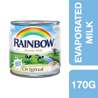 Rainbow Full Cream Evaporated Milk 170g ++ เรนโบว์  นมข้นจืดฟูลครีม ขนาด 170g