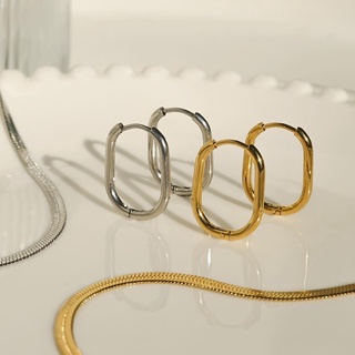 RINDA.STUDIO - Tiny square hoop (stainless steel) (ต่างหูห่วง)