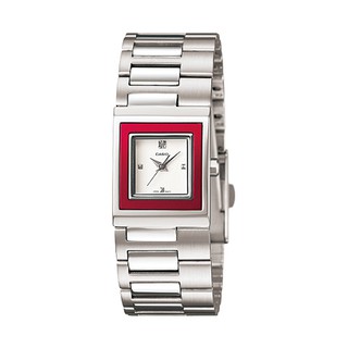 นาฬิกาข้อมือผู้หญิง Casio LTP-1317D-4C Silver Stainless-Steel Quartz - Red (สินค้าราคาพิเศษ ไม่มีกล่อง)