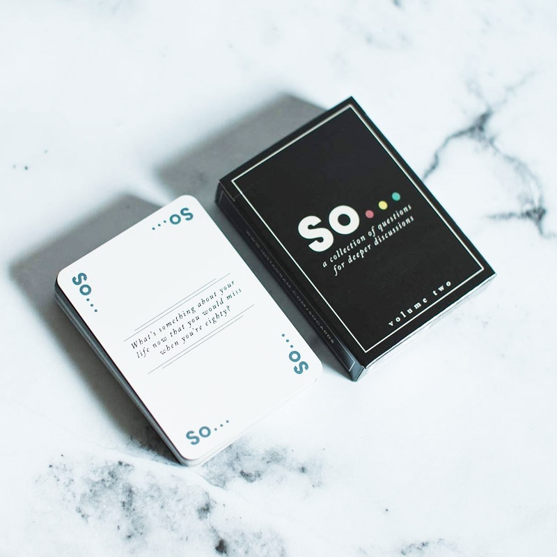 การ์ดเกม So Cards Game (Volume Two) Deep Conversation Starters Party Game– Question Card Game สําหรับทุกโอกาส