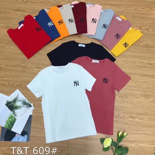 เสื้อยืดปักNYผ้าคอตตอนเนื้อนิ่มใส่สบาย