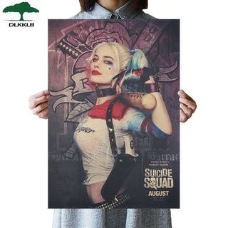 Dlkklb DC โปสเตอร์กระดาษคราฟท์ลาย Harley Quinn Suicide Squad Harley Quinn สําหรับตกแต่งห้องนอนบาร์คาเฟ่