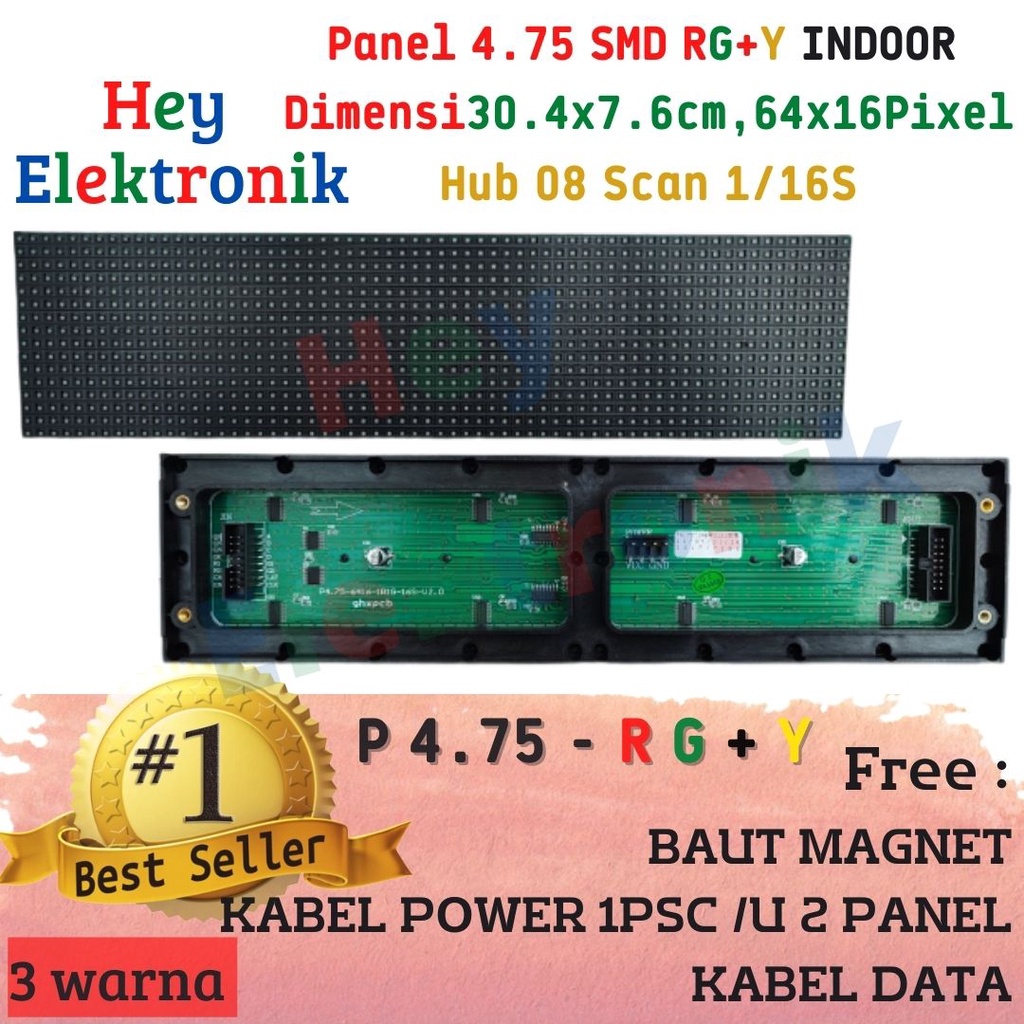 LED PANEL P4.75 SMD Indoor RG+Y 3 สี 16x64