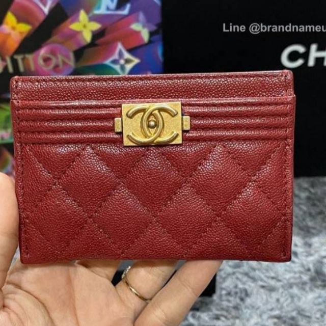 Chanel card holder Burgundy Caviar toffairy ThaiPick