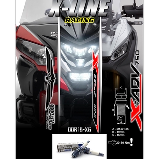 Brisk X-Line หัวเทียนแข่งรถ HONDA GOLD WING 1800 NC750 X-ADV750 (DOR15-X6)