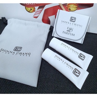 เซ็ท4ชิ้น แท้💯%Donna Chang Body Treatment 12 ml. 2 ชิ้น,Eau de Perfum 3ml. 1ชิ้น,ถุงผ้าหูรูด1ชิ้น