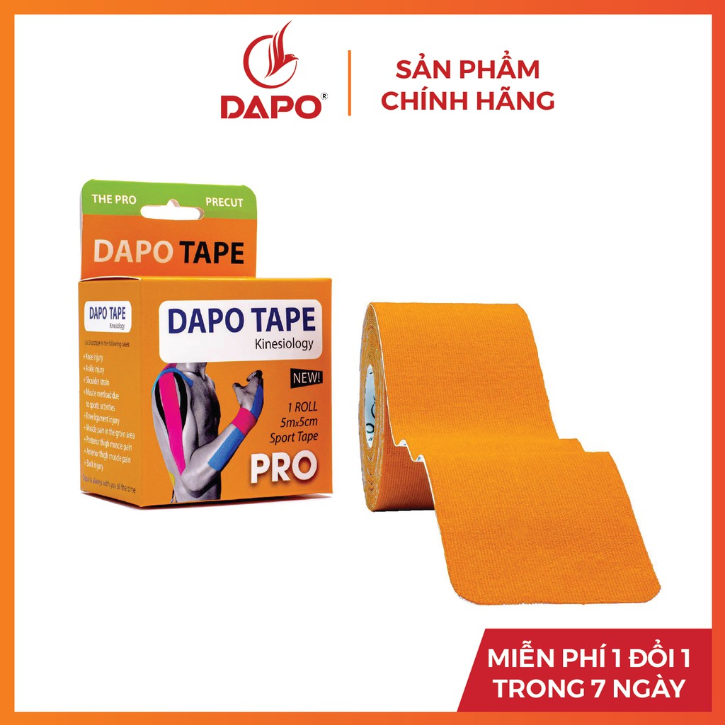 Dapo Tape Orange Pre-Cut Cotton Fiber Sports Muscle Tape ป้องกันและรองรับการกู้คืนการบาดเจ็บ