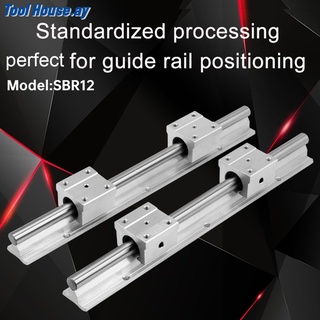 [คู่มือสไลด์] 2Pcs 300mm12mm SBR12UU Linear Slide Rail Shaft + 4Pcs Bearing Slide Block