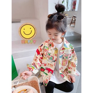 พร้อมส่ง👧🏻👦🏻 เสื้อคลุมยีนลายน่ารัก เด็กหญิง เด็กชาย