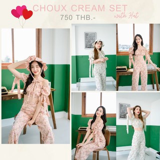 #LNS115 " Choux Cream Set with Hat "