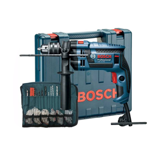 BOSCH GSB16RE (SET) สว่านเจาะคอนกรีตกระแทก 1/2 นิ้ว 750w ซ้าย-ขวา+อุปกรณ์ช่าง 100ชิ้น #06012281K2 | MODERTOOLS OFFICIAL