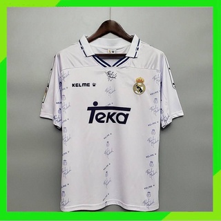 เสื้อกีฬาแขนสั้น ลายทีมชาติฟุตบอล Real Madrid 94-96 ชุดเหย้า สไตล์เรโทร