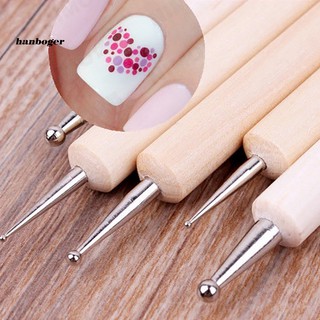 hbgr อุปกรณ์ตกแต่งเล็บปากกาเพนท์เล็บแบบ 2 ทาง 5 ชิ้น/ชุด diy