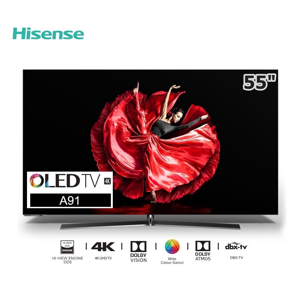 HISENSE 55 นิ้ว 55A91 OLED 4K SMART TV ตำหนิขอบๆ สินค้าเกรด Clearance
