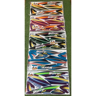 สติ๊กเกอร์เวฟ110 ปี2001 รุ่น7 (สตาร์ทมือ) สติ๊กเกอร์WAVE110 ปี2001 รุ่น7 (สตาร์ทมือ) เคลือบเงาแท้