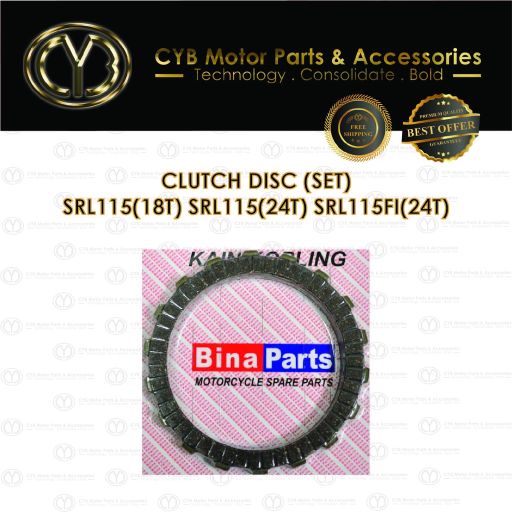 แผ่นคลัช (ชุด) YAMAHA SRL115 18T 24T SRL115FI 24T Cakera Klac Plat แผ่นคลัช LAGENDA115 LAGENDA115FI 