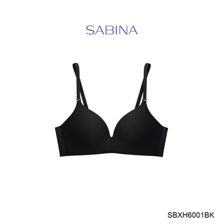 Sabina ซาบีน่า เสื้อชั้นใน INVISIBLE WIRE (ไร้โครง) SEAMLESS FIT รุ่น Soft Doomm รหัส SBXH6001BK สีดำ