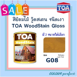 **ส่งทันที** G08 (ไม้สักอ่อน) TOA Woodstain ย้อมไม้วู๊ดสเตน ชนิดเงา (ขนาดลิตร)