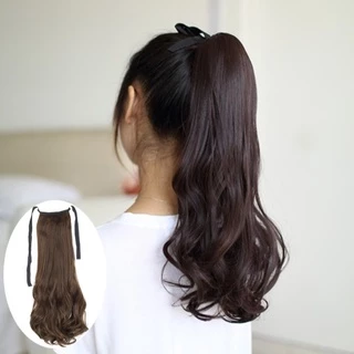 แฮร์พีชหางม้า สไตล์เกาหลี ลอนสวย เหมือนผมจริง มี3 สี ยาว 50 cm ติดง่าย มีเชือกผูกโบว์ได้ น่ารักมาก พร้อมส่งจากไทย