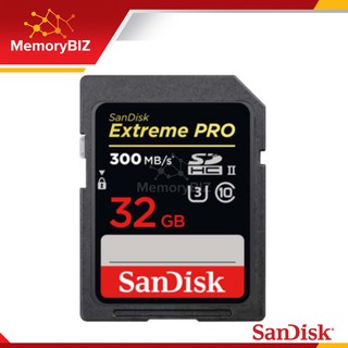 SanDisk Extreme Pro UHS-II 32GB SDHC Cards Speed 300 MB/s (SDSDXPK_032G_GN4IN) เมมโมรี่ แซนดิส กล้อง ถ่ายรูป กล้องDSLR